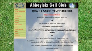 Check Handicap - Abbeyleix Golf Club