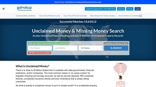 Unclaimed Money, Missing Money, Unclaimed Property - GoLookUp