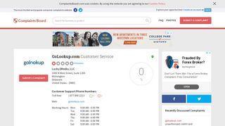 GoLookup.com Customer Service, Complaints and Reviews
