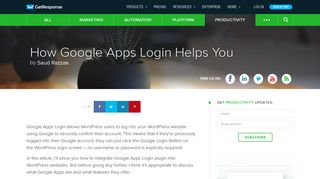 How Google Apps Login Helps You - GetResponse Blog
