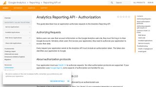 Analytics Reporting API - Authorization - Google Developers