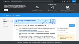 locked out - How to unlock Google Device Manager remote lock ...