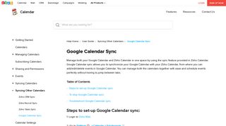 Sync your Google Calendar with Zoho Calendar