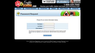 Traffic School - Password Request - GoToTrafficSchool.com