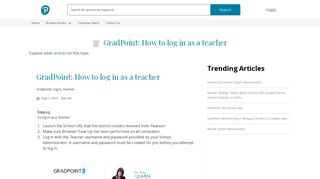 GradPoint: How to log in as a teacher - Technical Support