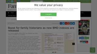 Boost for family historians as new BMD indexes are released - News ...