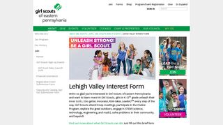 Lehigh Valley Interest | Form - Girl Scouts of Eastern Pennsylvania