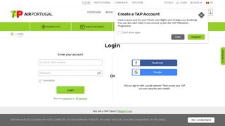 TAP Account - Login | TAP Air Portugal