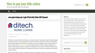 www.gtservicing.com Login DiTech My Online Bill Payment