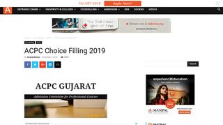 ACPC Choice Filling 2019 | AglaSem Admission