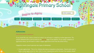 Admissions | Nightingale Primary School