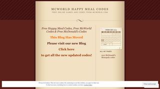 McWorld Happy Meal Codes | Free Online Games and Codes from ...