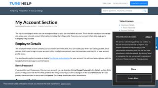 My Account Section | TUNE Help