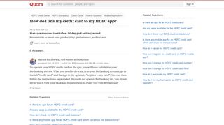 How to link my credit card to my HDFC app - Quora