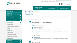 Paying My Bill - Health Net of California