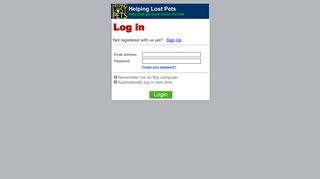 Login - Helping Lost Pets