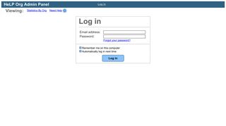 HeLP Org Admin Panel Log in Viewing: Statistics By Org Need Help ...
