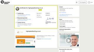 highspeedtraining.co.uk – Trusted Shops Certificate