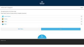 I am receiving a security warning or a blank ... - Hilton Wi-Fi Support