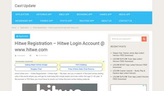 Hitwe Registration - Hitwe Login Account @ www.hitwe.com