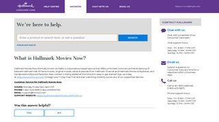 What is Hallmark Movies Now? - Contact Hallmark - Service