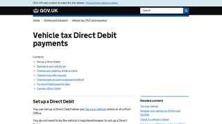 Vehicle tax Direct Debit payments - GOV.UK