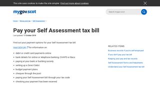 Pay your Self Assessment tax bill - mygov.scot