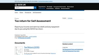 Tax return for Self Assessment - GOV.UK