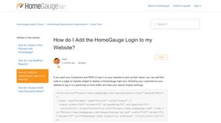 How do I Add the HomeGauge Login to my Website? – HomeGauge ...