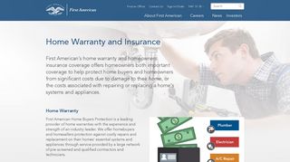 Home Warranty and Insurance | First American