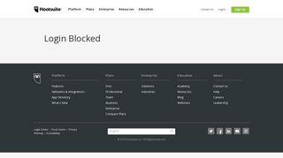 Login Blocked - Hootsuite