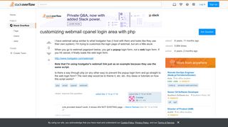 customizing webmail cpanel login area with php - Stack Overflow