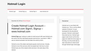 Hotmail Login - www.hotmail.com - Hotmail Sign in
