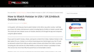 How to Watch Hotstar in USA / UK (Unblock Outside India) [2019]