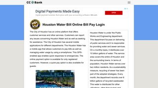 Houston Water Bill Online Bill Pay Login - CC Bank