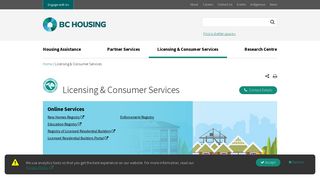 Licensing & Consumer Services - BC Housing