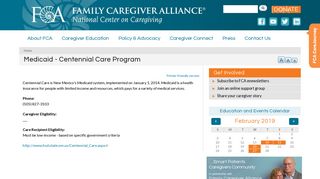 Medicaid - Centennial Care Program | Family Caregiver Alliance