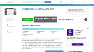 Access mytotalsource.com. ADP Login