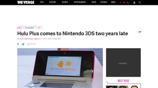 Hulu Plus comes to Nintendo 3DS two years late - The Verge