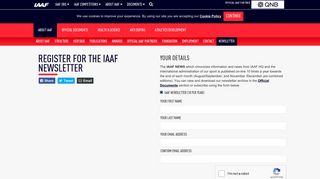 Register for the IAAF Newsletter | iaaf.org