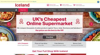 Iceland Foods | Register & Shop | Free Next Day Delivery