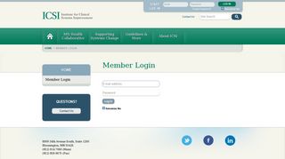 Member Login - Institute for Clinical Systems Improvement