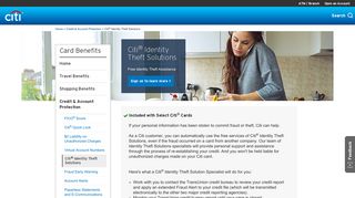 Citi® Card Benefits - Identity Theft Solutions