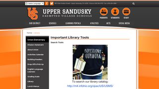 Library - Upper Sandusky Exempted Village Schools