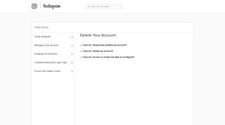 Delete Your Account | Instagram Help Center