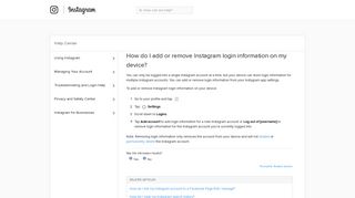 How do I remove an Instagram account I've added? | Instagram Help ...
