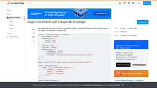 Login into Intacct with CasperJS to scrape - Stack Overflow
