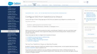 Configure SSO from Salesforce to Intacct - Salesforce Help