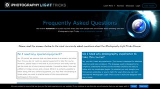 Frequently Asked Questions about iPhotography Course