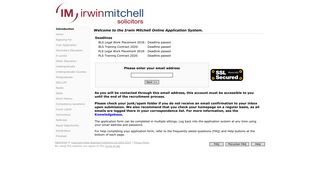 Irwin Mitchell Online Application Form